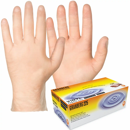 Engångshandske vinyl puderfri klar S Granberg 225